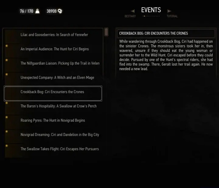 Lista de resumos narrados disponivel no mod Storybook