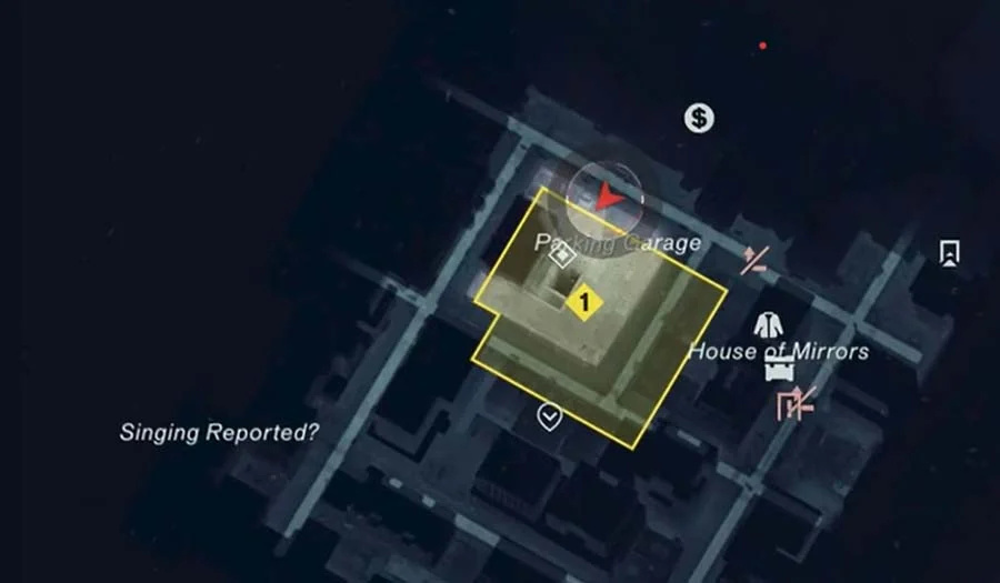 Localizacao do estacionamento no mapa de Control Resonant
