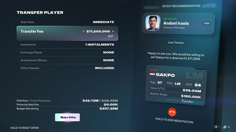 Negociacao por telefone no Modo Carreira de EA Sports FC 27