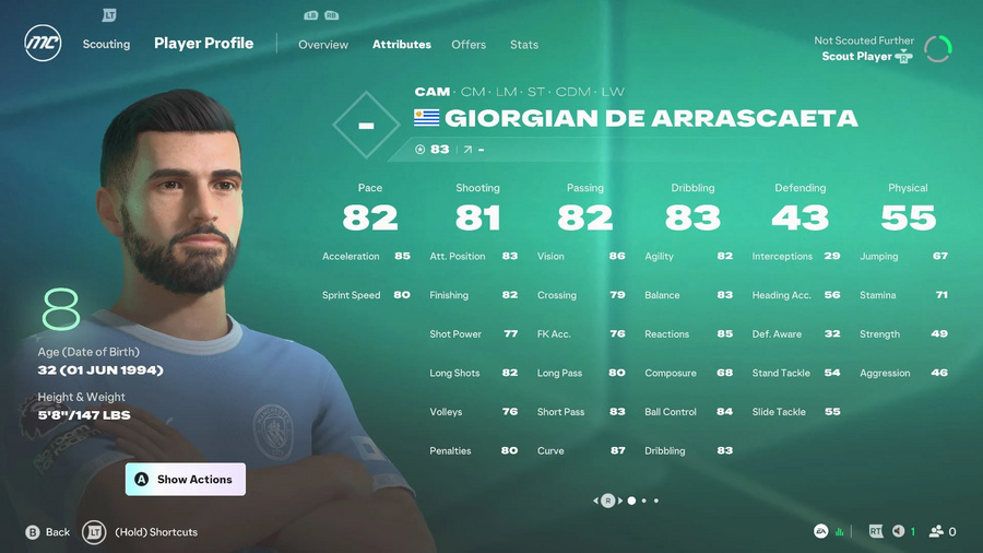 Giorgian De Arrascaeta em EA Sports FC 27