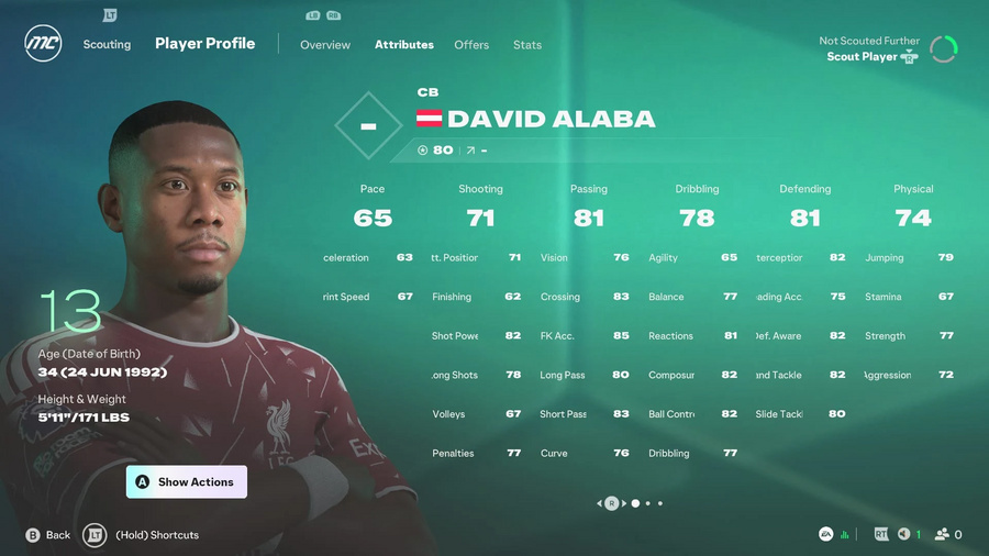 David Alaba em EA Sports FC 27