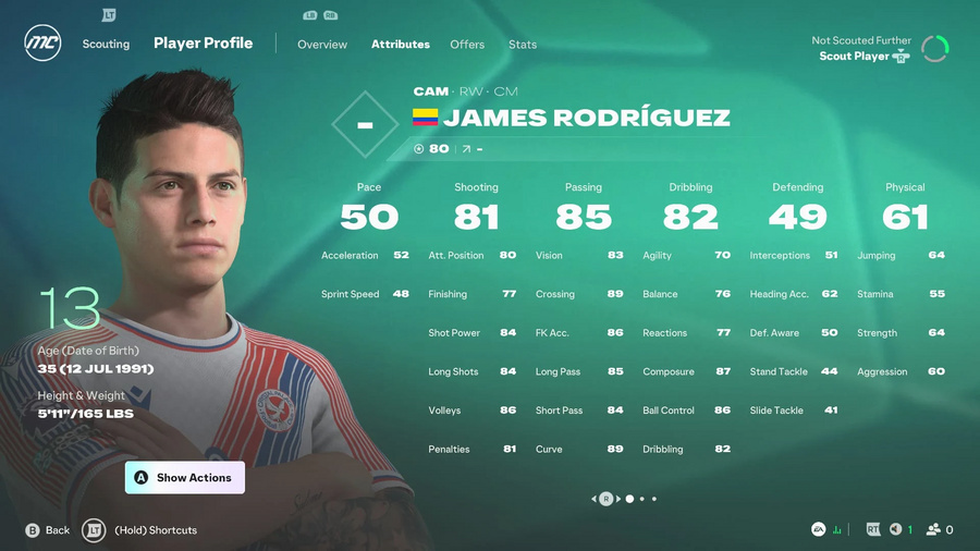 James Rodriguez em EA Sports FC 27