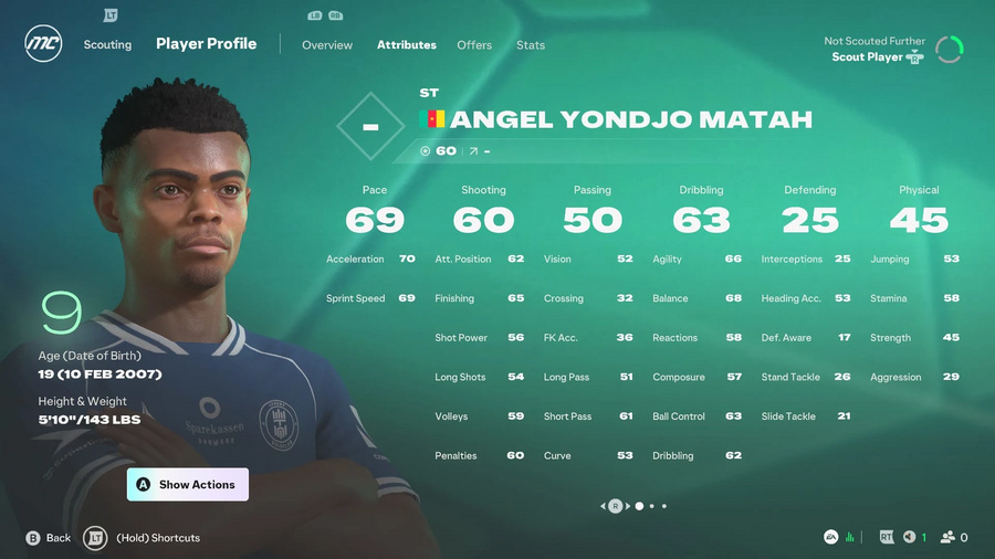 Angel Yondjo Matah em EA Sports FC 27