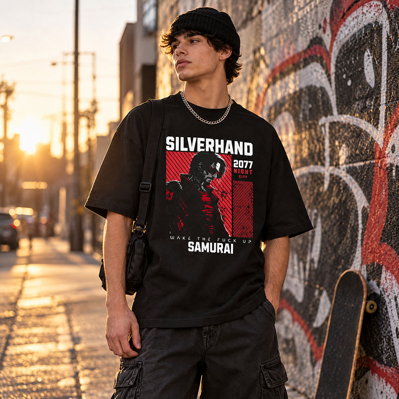 Cyberpunk Wake the fuck up samurai - Oversized Heavy 240