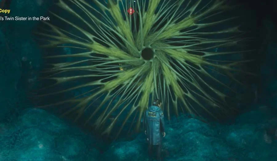 Portao misterioso no fundo da cratera do Parque em Control Resonant