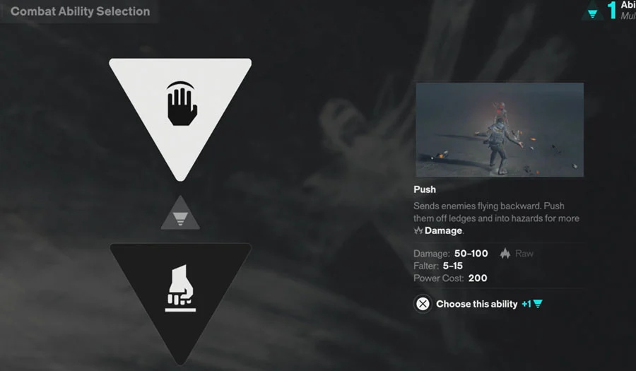Escolha entre Push e Ground Slam depois da Dancarina