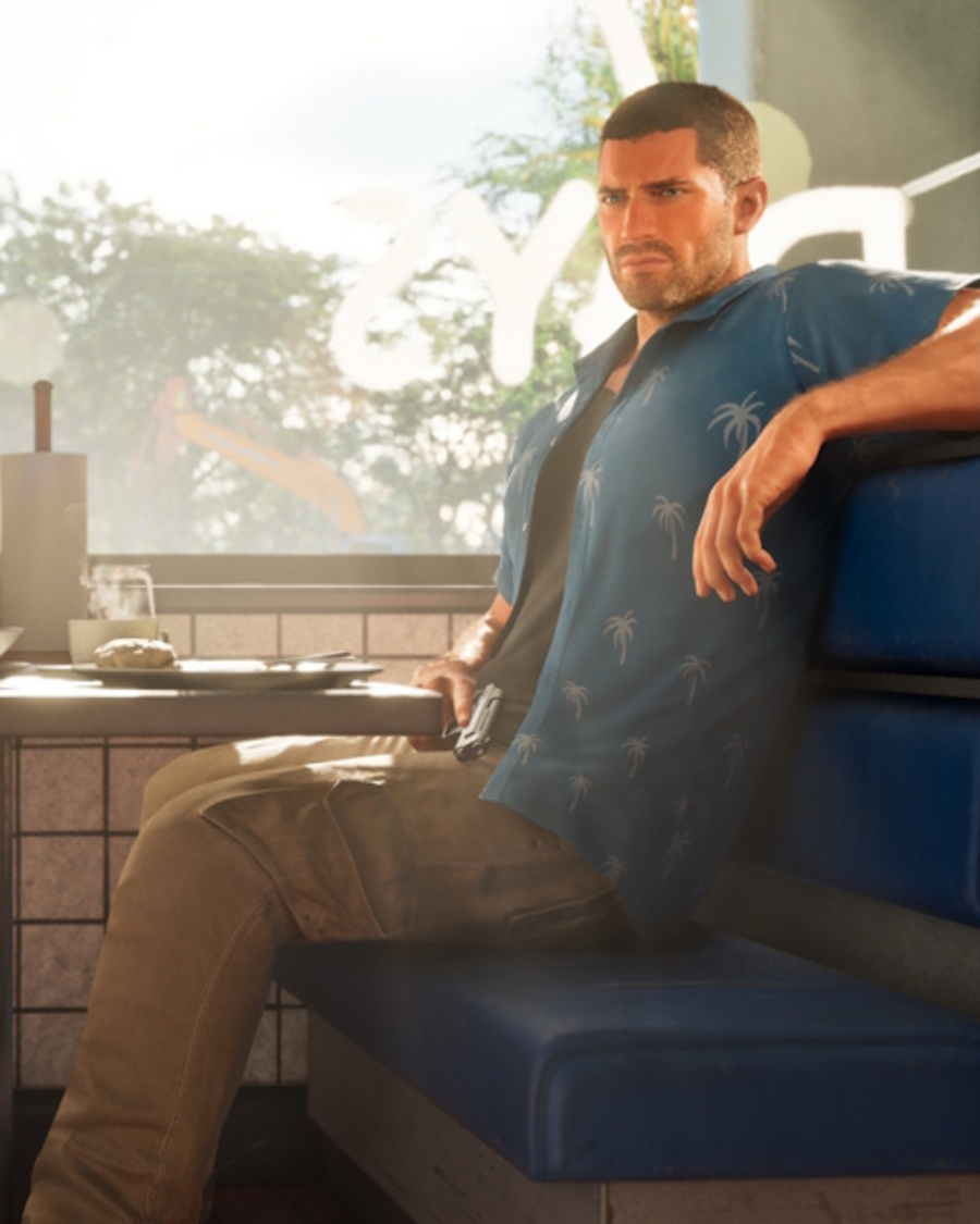 Jason na lanchonete em Grand Theft Auto VI